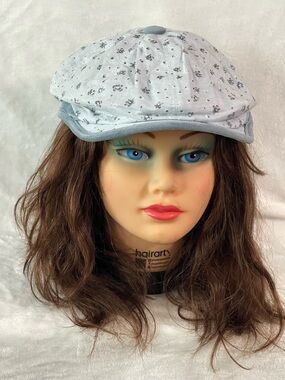 Carlos Santana Alegria Cotton Peace Newsboy Cap Sky Blue